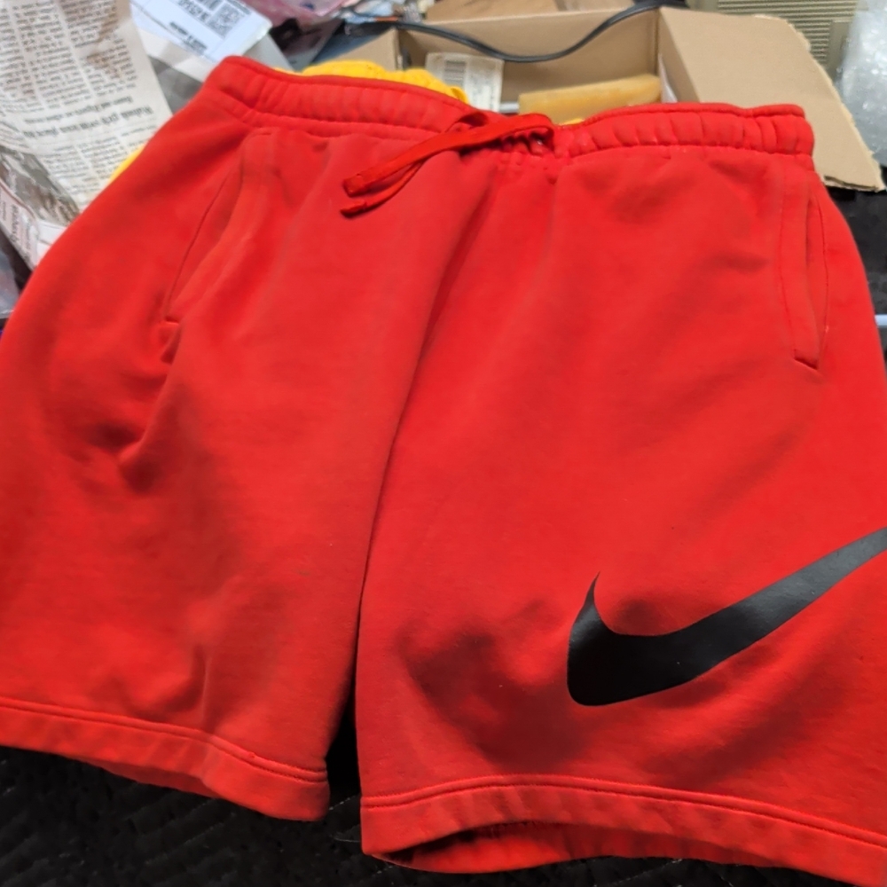 Nike Swoosh Red Fleece Shorts